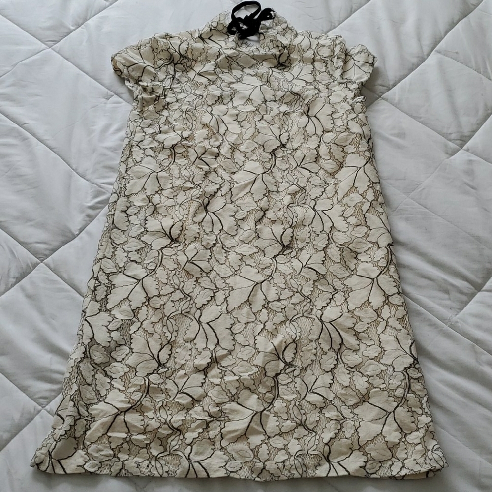 Cream and black lace dress